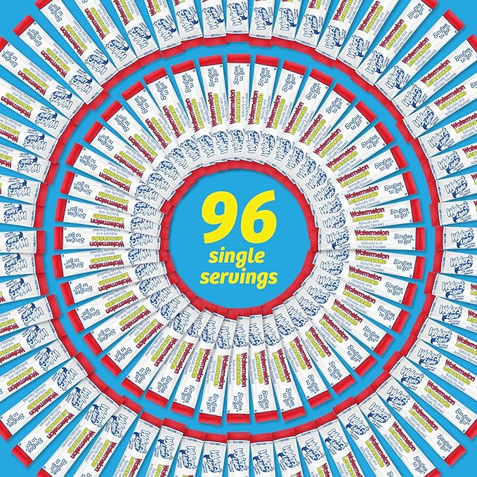 Wyler's Light Singles To Go Powder Packets, Water Drink Mix, Watermelon Lemonade, 96 Servings, 8 Count x Pack of 12