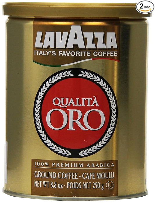 Lavazza Qualita Oro Ground Coffee, 8oz Cans (Pack Of 2)