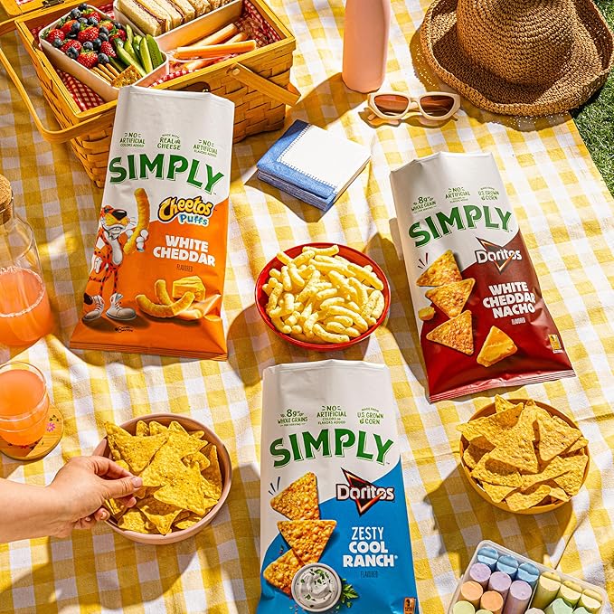 Simply, Cheetos Puffs White Cheddar, 0.875 Ounce (Pack of 36)