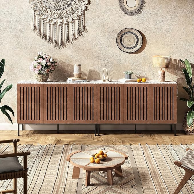 Set of 2,3 Door Accent Storage Cabinet with Doors and Adjustable Shelf,Freestanding Buffet Cabinet,Modern Sideboard Buffet Cabinet for Living Room,Dining Room,Kitchen,Hallway