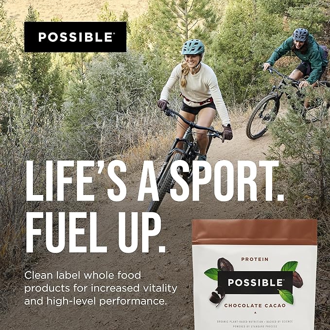 Protein Powder Chocolate Cacao - 20g of Vegan, Plant-Based Protein Mix - Non-GMO, Non-Dairy, Gluten-Free - 3.5g of BCAAs - 9 Essential Amino Acids - 15-Day Supply - 1 Bag, 15 Servings