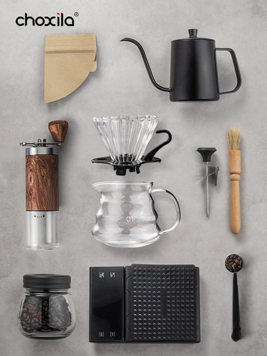 1 set Pour Over Coffee Maker Set, Coffee Starter Kit, Portable Coffee Set, Travel Coffee Accessories Tools, Festival Gifts