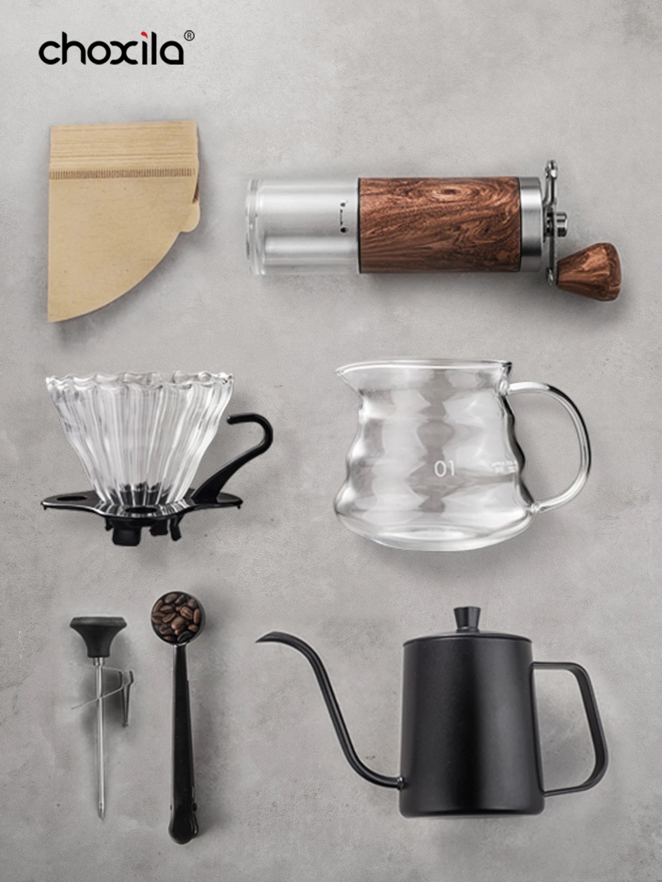 1 set Pour Over Coffee Maker Set, Coffee Starter Kit, Portable Coffee Set, Travel Coffee Accessories Tools, Festival Gifts