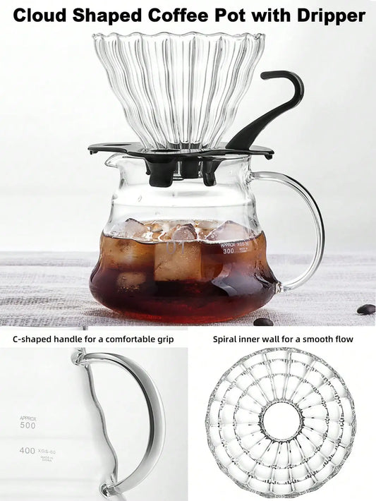 1 set Pour Over Coffee Maker Set, Coffee Starter Kit, Portable Coffee Set, Travel Coffee Accessories Tools, Festival Gifts
