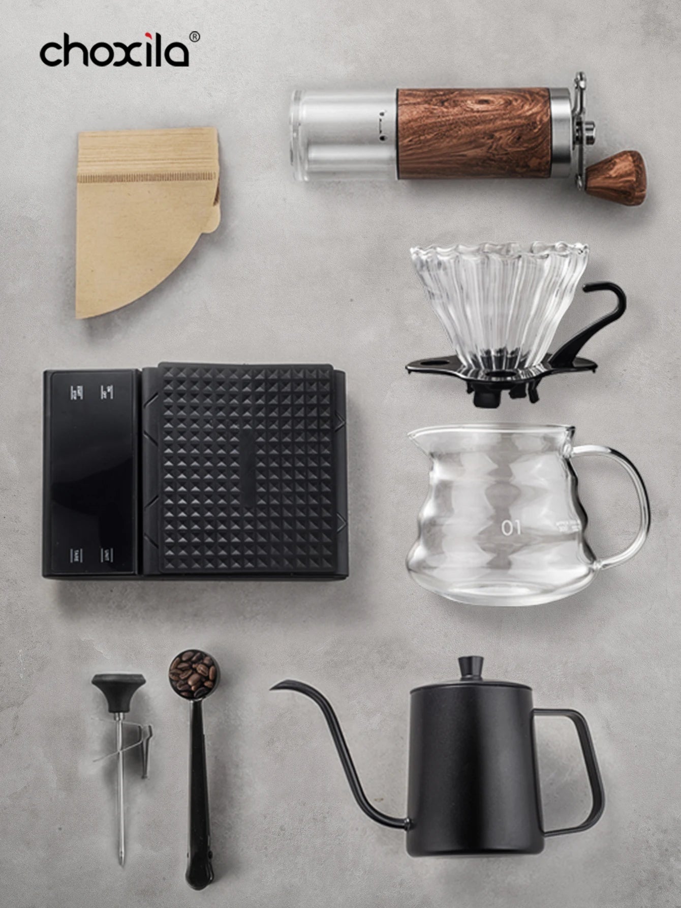 1 set Pour Over Coffee Maker Set, Coffee Starter Kit, Portable Coffee Set, Travel Coffee Accessories Tools, Festival Gifts
