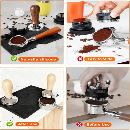 Coffee Tamper Mat Silicone Portafilter Mat for Espresso Machine Acceessories Waterproof Heat Resistant Easy to Clean Nonslip