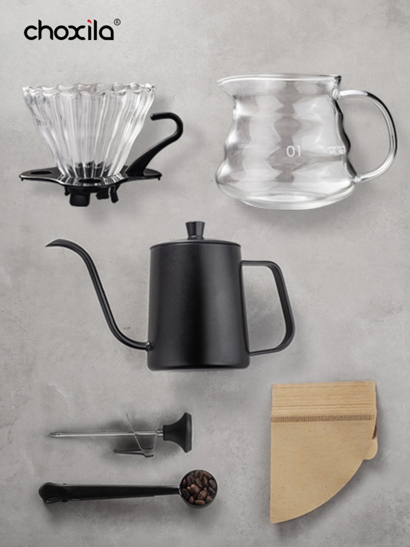 1 set Pour Over Coffee Maker Set, Coffee Starter Kit, Portable Coffee Set, Travel Coffee Accessories Tools, Festival Gifts
