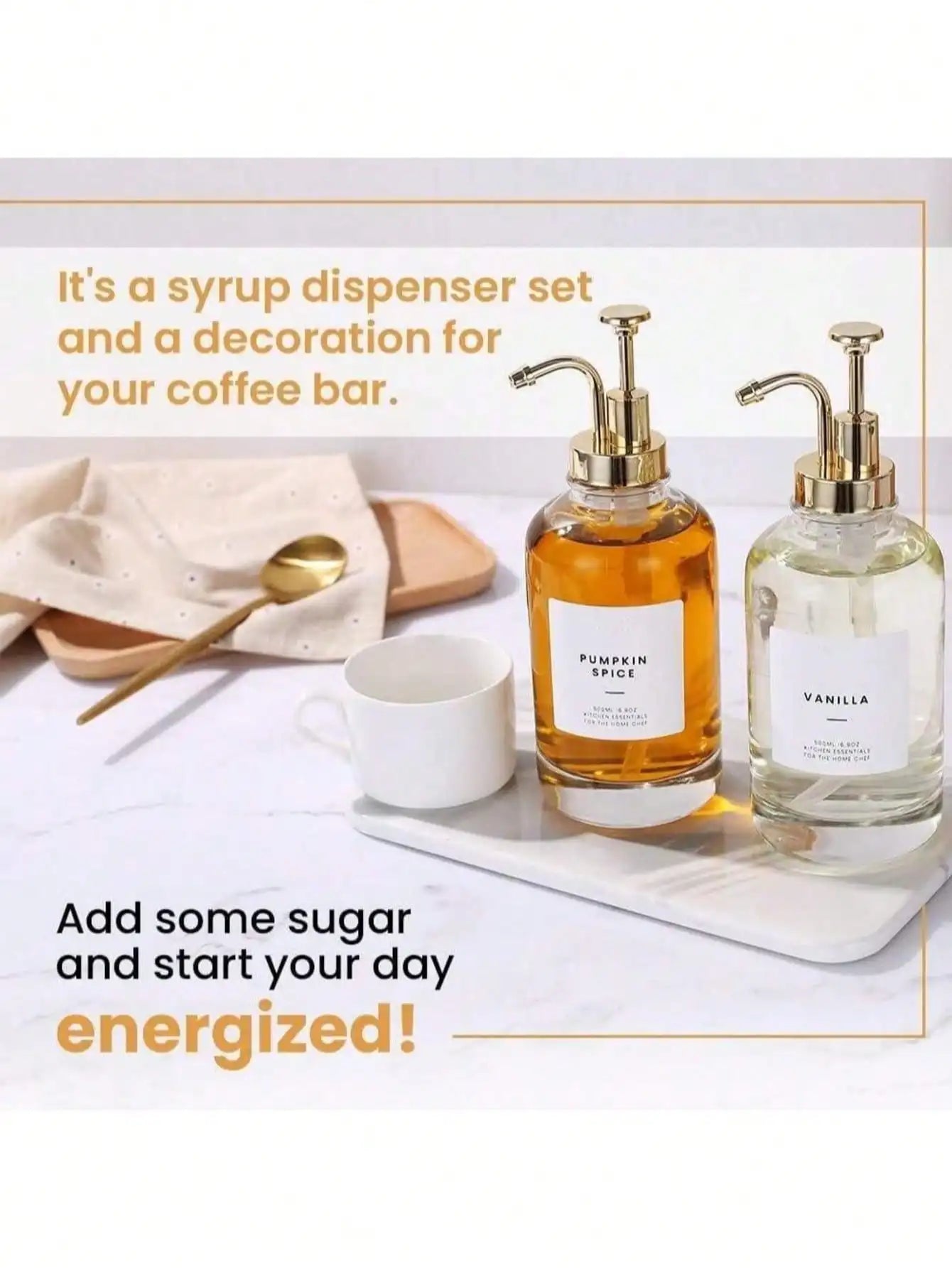 1pc Glass Syrup Bottles , Glass Bottle, Dispenser Pumps For Syrup, Oil, Lotion, Soap And Mouthwash, Suitable For Coffee Bar